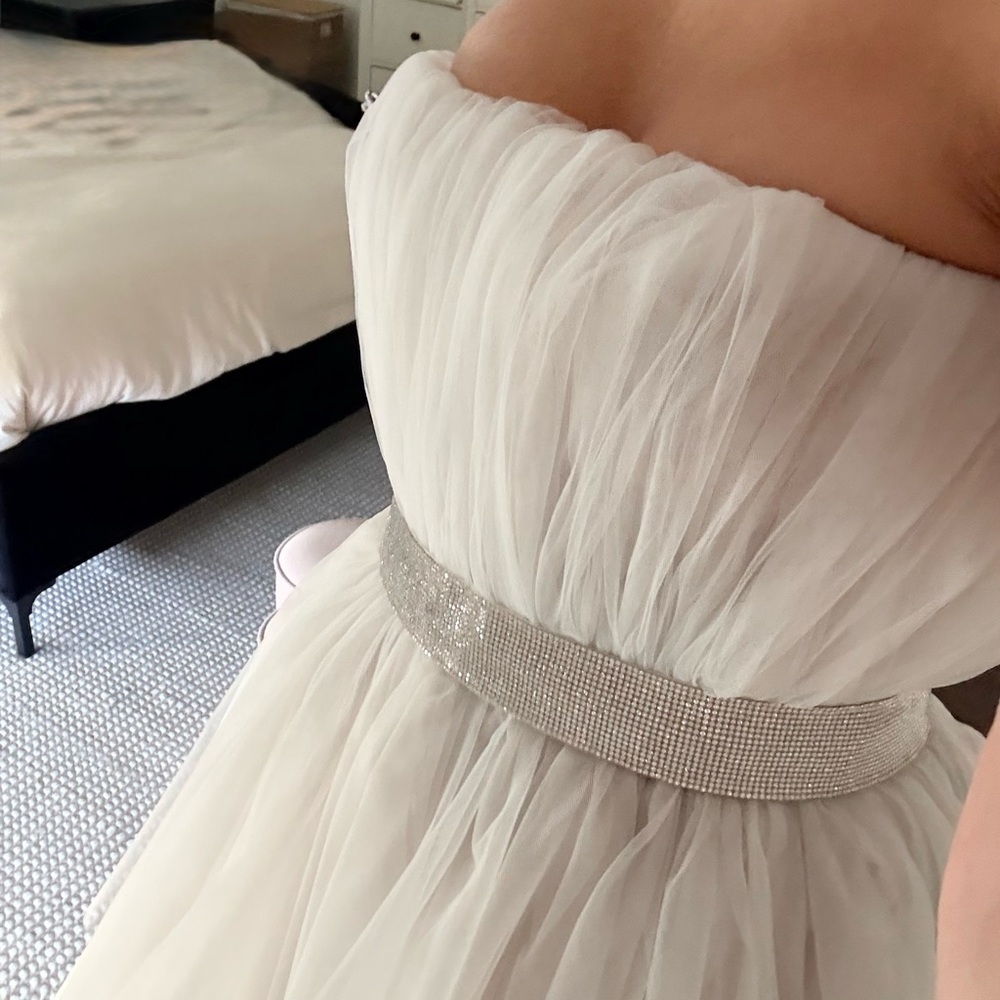 Bronx and Banco White Strapless Wedding Dress - Picture 3 of 10